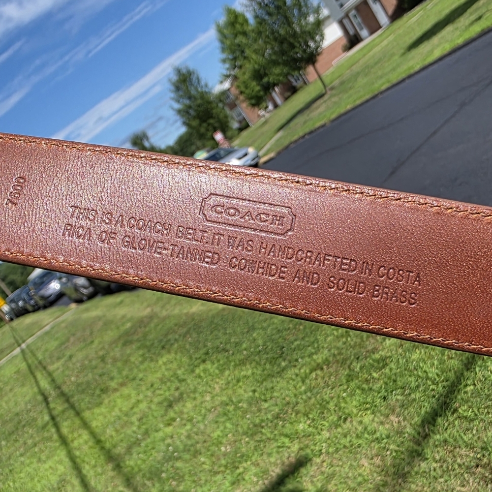 New, Vintage Coach Tan Leather Bridle Belt - Picture 11 of 16